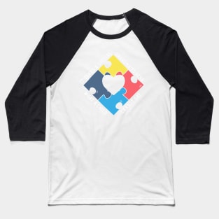 Autism Grandma Puzzle Piece Baseball T-Shirt